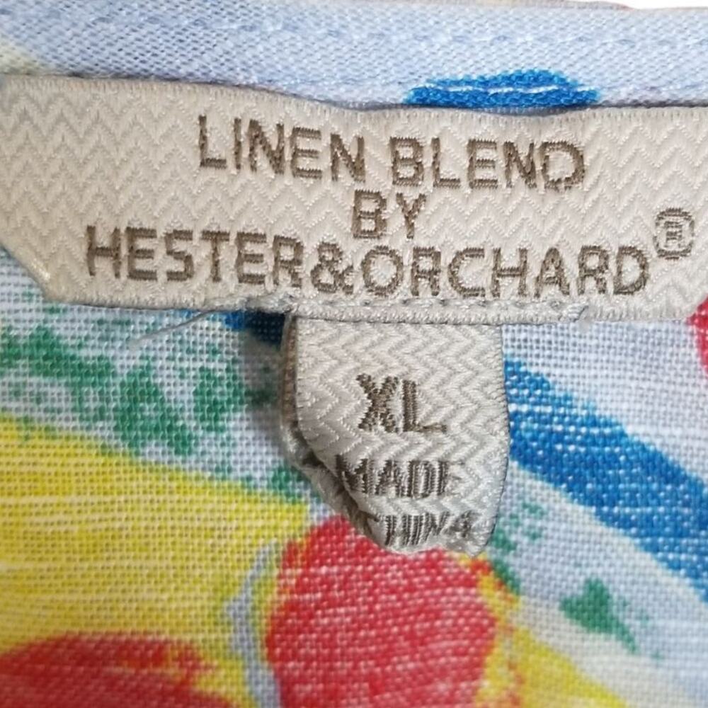 Hester & Orchard Anthropologie Womens Floral Linen Cotton Tunic XL Boho Hippie - Picture 6 of 8